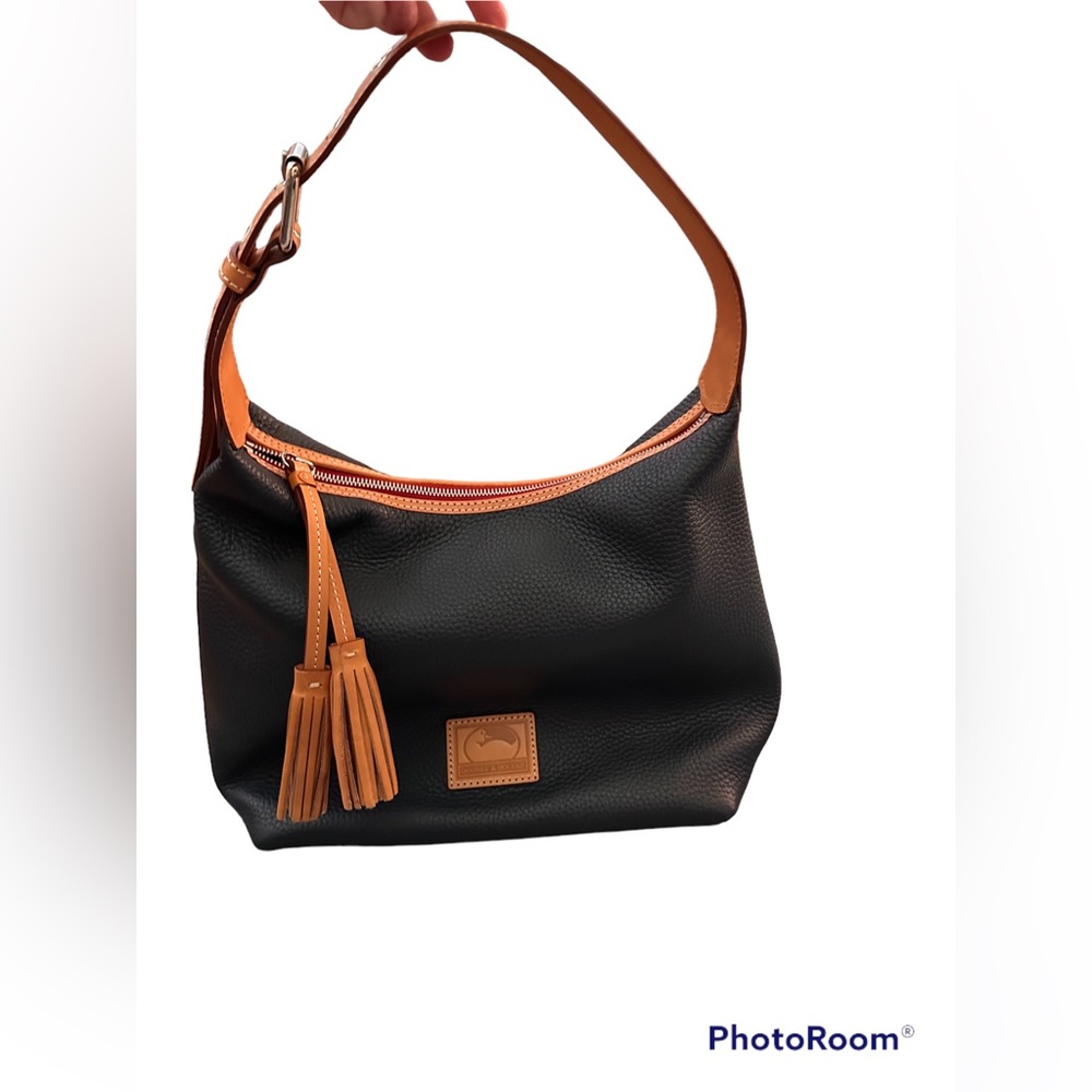 Dooney and Bourke Pebbled Leather Paige Handbag in Midnight Blue